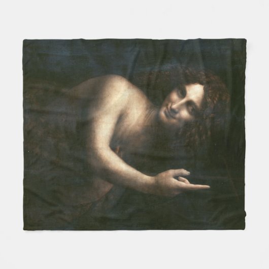 Sint-John de Baptist, Leonardo da Vinci Fleece Deken (Voorkant (Horizontaal))