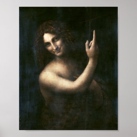 Sint-John de Baptist, Leonardo da Vinci Poster (Voorkant)