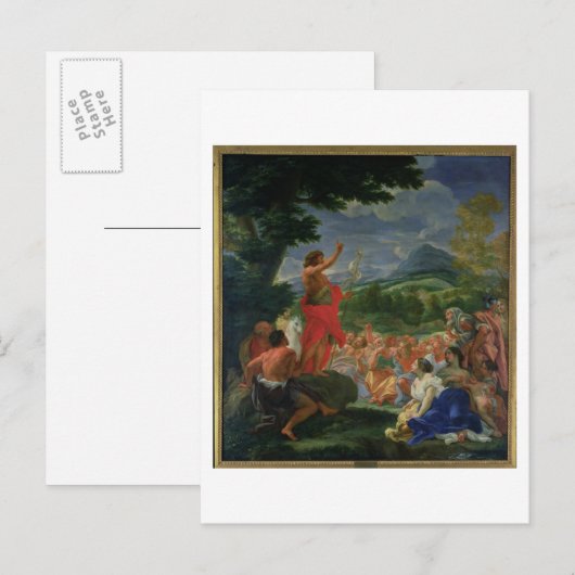 Sint-John de Baptist Preaching, geschilderd voor 1 Briefkaart (Voorkant / Achterkant)