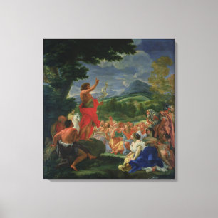 Sint-John de Baptist Preaching, geschilderd voor 1 Canvas Afdruk