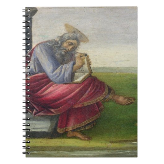 Sint John de Divine op Patmos, het Boek schrijven Notitieboek (Voorkant)