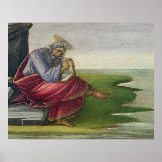 Sint John de Divine op Patmos, het Boek schrijven Poster (Voorkant)