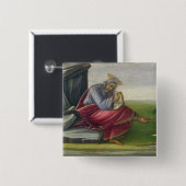 Sint John de Divine op Patmos, het Boek schrijven Vierkante Button 5,1 Cm (Voorkant /achterkant)