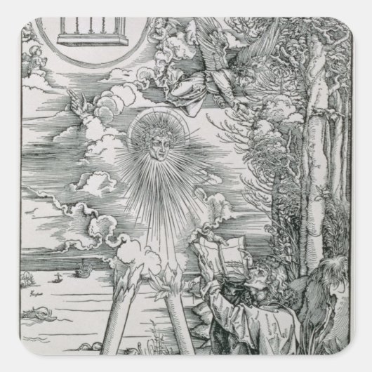 Sint John Devouring the Book Vierkante Sticker (Voorkant)