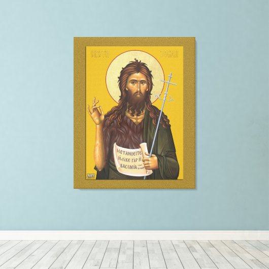 Sint John, gebedspictogram Canvas Afdruk (Insitu (Houten vloer))