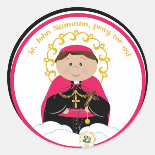 Sint-John Neumann Classic Round Sticker (Voorkant)