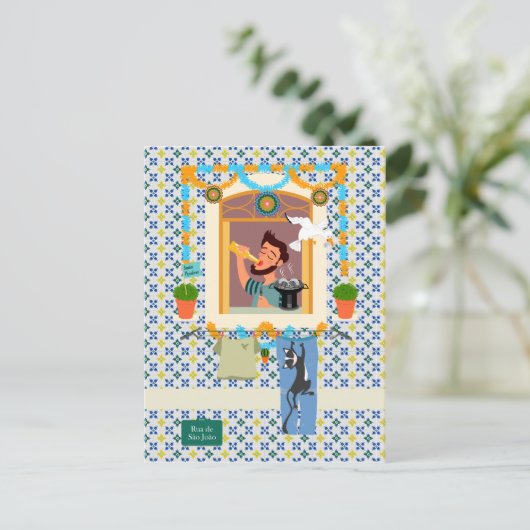 Sint John Portugees Festa Buurman Briefkaart (Staand voorkant)