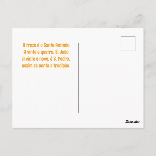 Sint John Portugees Festa Buurman Briefkaart (Achterkant)