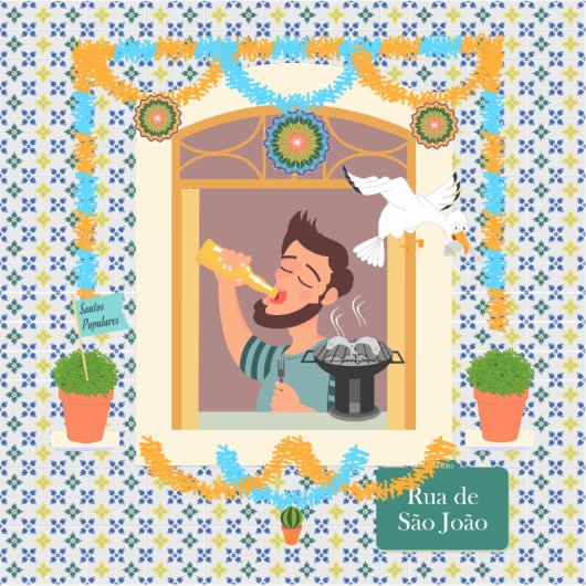 Sint John Portugees Festa Buurman Sticker (Voorkant)