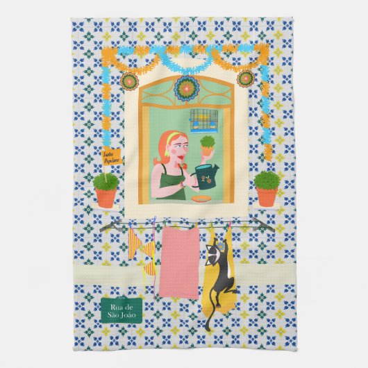 Sint John Portugees Festa Buurman Theedoek (Verticaal)
