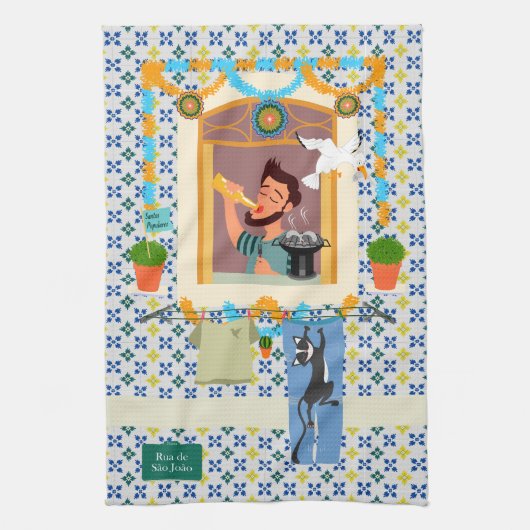 Sint John Portugees Festa Buurman Theedoek (Verticaal)