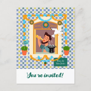 Sint John Portugees Festa Buurman Uitnodiging Briefkaart