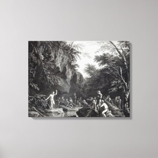 Sint-John preken in de wilde natuur Canvas Afdruk (Voorkant)