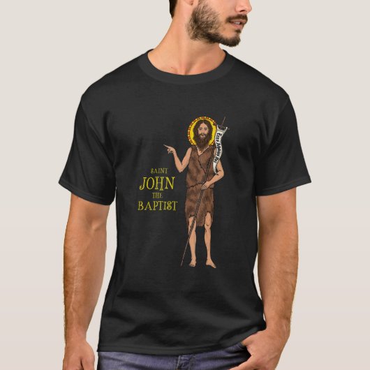 Sint John The Baptist Bible Gospel Cute katholiek T-shirt (Voorkant)