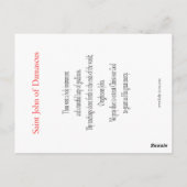 Sint-John van Damascus Prayer Card Briefkaart (Achterkant)