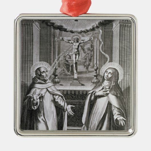 Sint-John van het Kruis en St. Theresa van Avila Metalen Ornament (Voorkant)