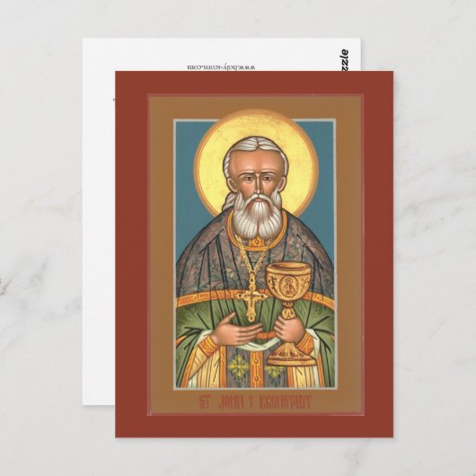 Sint-John van Kronstadt Prayer Card Briefkaart (Voorkant / Achterkant)