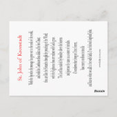 Sint-John van Kronstadt Prayer Card Briefkaart (Achterkant)