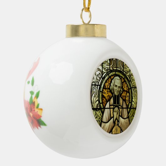Sint-John Vianney kerstversiering Keramische Bal Ornament (Links)