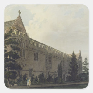Sint-John's College gezien vanuit de tuin, illustr Vierkante Sticker