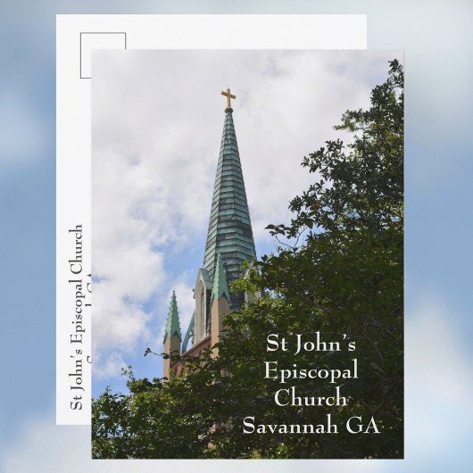 Sint-John's Episcopale kerk Savannah Fotografisch Briefkaart