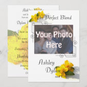 Sint John's Wort Blended Family Photo Wedding Kaart (Voorkant / Achterkant)