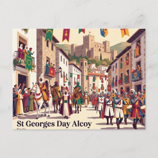 Sint Joris-dag Alcoy Spanje Briefkaart (Voorkant)