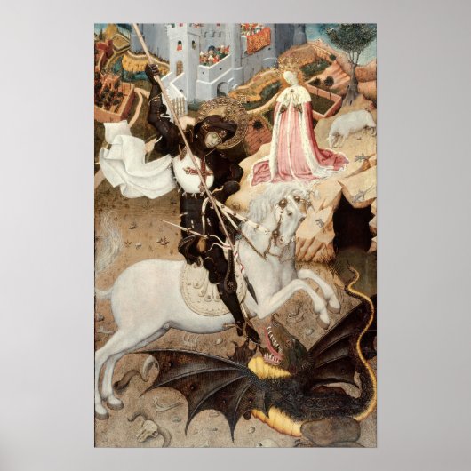 Sint-Joris die de draak doodt (1435) Poster (Voorkant)