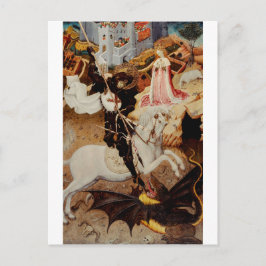 Sint-Joris die de draak doodt - Bernat Martorel Briefkaart