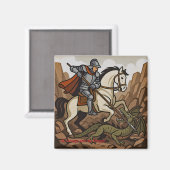 Sint-Joris doodt de Draak - Doudou, Mons Magneet (Voorkant / Achterkant)