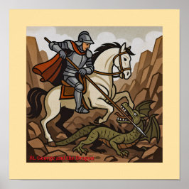 Sint-Joris doodt de Draak - Doudou, Mons Poster
