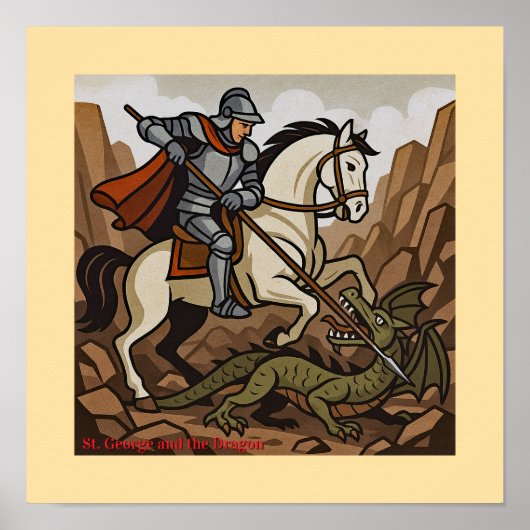 Sint-Joris doodt de Draak - Doudou, Mons Poster (Voorkant)