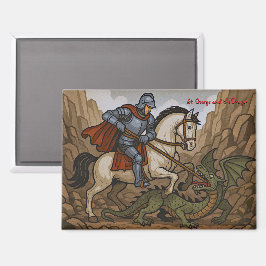 Sint Joris doodt de Draak - gevecht Lumeçon Magneet