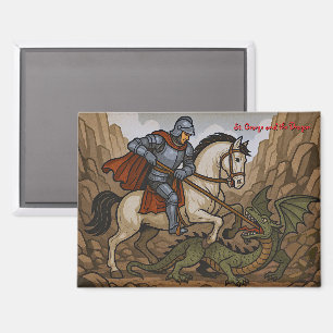 Sint Joris doodt de Draak - gevecht Lumeçon Magneet