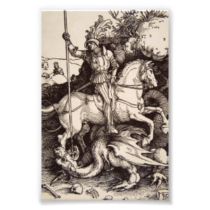 Sint Joris en de Draak door Durer Foto Afdruk