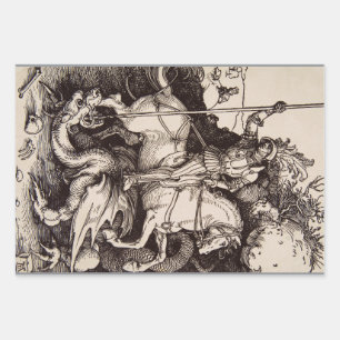 Sint Joris en de Draak door Durer Inpakpapier Vel