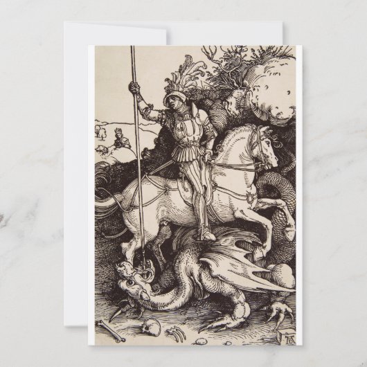 Sint Joris en de Draak door Durer Kaart (Voorkant)