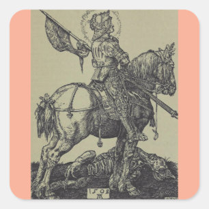 Sint Joris en de Draak Groot Martelaar Vierkante Sticker