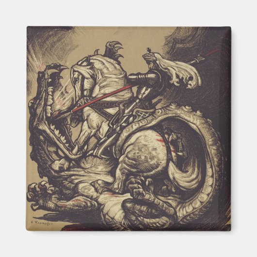 Sint-Joris en de Draak Grote Martelaar Magneet (Voorkant)