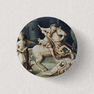 Sint Joris en de Draak Grote Martelaar Ronde Button 3,2 Cm