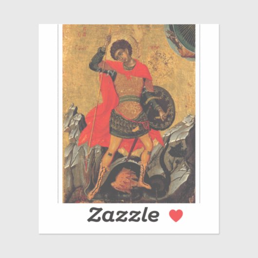 Sint Joris en de Draak Grote Martelaar Sticker (Vel)