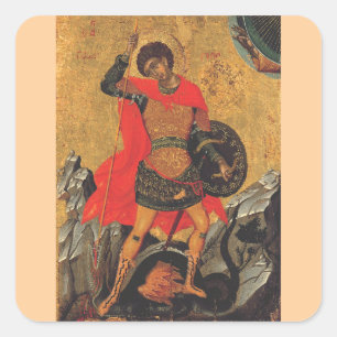 Sint-Joris en de Draak Grote Martelaar Vierkante Sticker