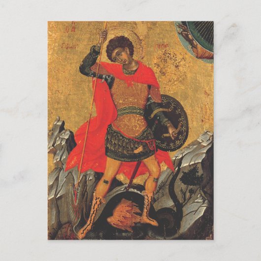 Sint-Joris en het orthodoxe icoon van de draak Briefkaart (Voorkant)