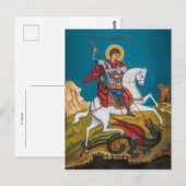 Sint-Joris orthodox Christelijk icoon Briefkaart (Voorkant / Achterkant)