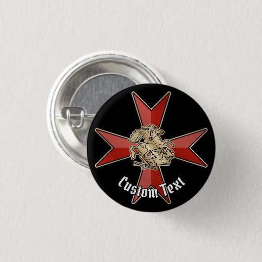 Sint-Joris over Maltezer kruis Ronde Button 3,2 Cm (Voorkant /achterkant)