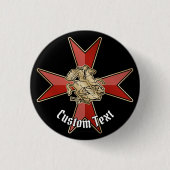 Sint-Joris over Maltezer kruis Ronde Button 3,2 Cm (Voorkant)