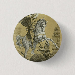 Sint Joris – Premium "Sunburst Gold" Art Ronde Button 3,2 Cm