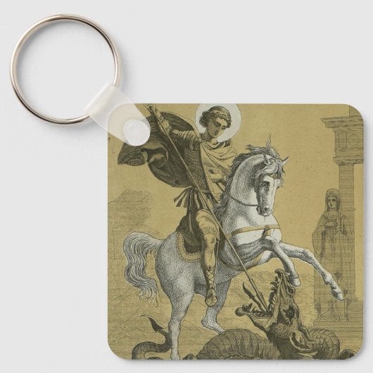 Sint Joris – Premium "Sunburst Gold" Art Sleutelhanger (Voorkant)