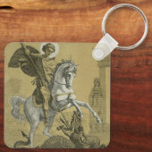 Sint Joris – Premium "Sunburst Gold" Art Sleutelhanger (Achterkant)