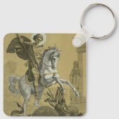 Sint Joris – Premium "Sunburst Gold" Art Sleutelhanger (Achterkant)
